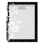 Contemporary Black and White Swirl Custom Letterhead