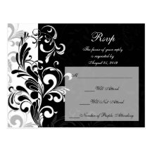 Contemporary Black and White Swirl Post Cards