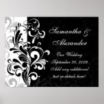 Contemporary Black and White Swirl Poster