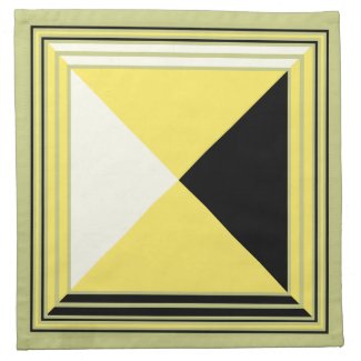 Contemporary Black and Yellow Triangles Napkin