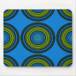 Contemporary blue and green circles mouse pad