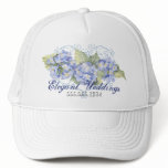 Contemporary Blue Hydrangeas Business Logo Hat