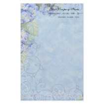 Contemporary Blue Hydrangeas n Swirls Stationery