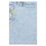 Contemporary Blue Hydrangeas n Swirls Stationery