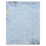 Contemporary Blue Hydrangeas n Swirls Stationery Customized Letterhead