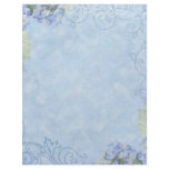 Contemporary Blue Hydrangeas n Swirls Stationery Personalized Letterhead