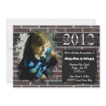 Contemporary Brick Grunge Graduation Invitation