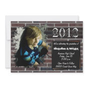 Contemporary Brick Grunge Graduation Invitation