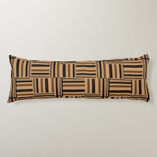 Contemporary Brown and Black Stripes Body Pillow