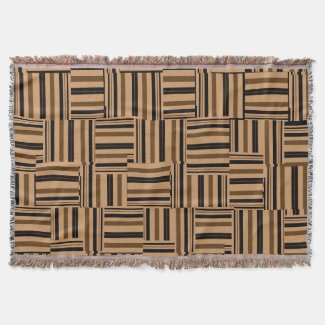 Contemporary Brown and Black Stripes Throw Blanket