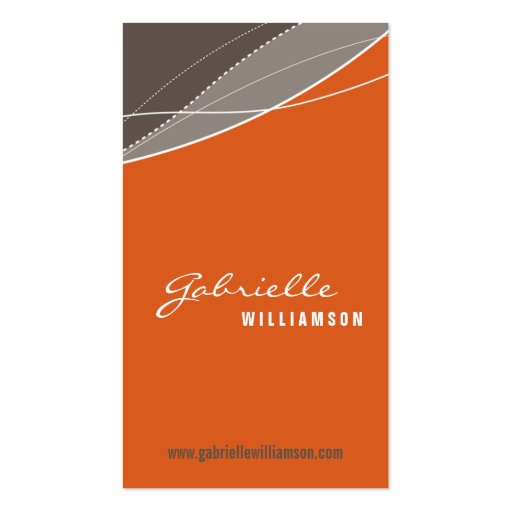 CONTEMPORARY CARD modern stylish elegant orange Business Card Template (front side)