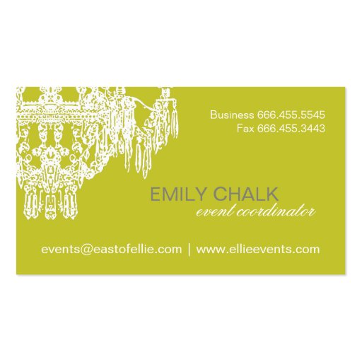 Contemporary Chandelier Business Card (back side)
