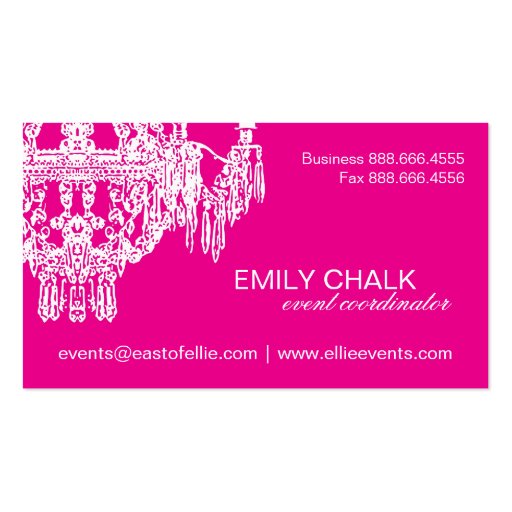 Contemporary Chandelier Business Card (back side)
