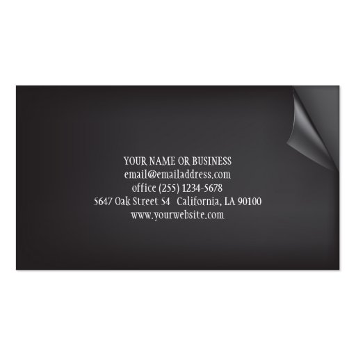 Contemporary Chic Business Card 2 Sided (back side)