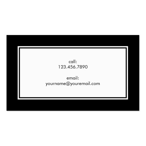 Contemporary Chic Calling Card Business Card Templates (back side)