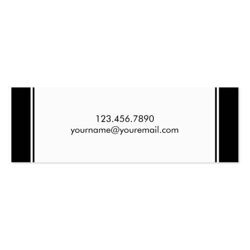 Contemporary Chic Skinny Calling Card Business Card Templates (back side)