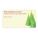 Contemporary Christmas trees shipping address label