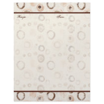 Contemporary Circles  Wedding Gift Recipe Pages Custom Letterhead