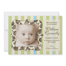 Contemporary Classic Baby Announcement: Boy invitation
