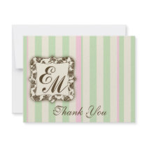 Contemporary Classic Thank You Note: Pink & Green invitations by NicChic Contemporary Classic Thank You Note: Pink & Green invitations
