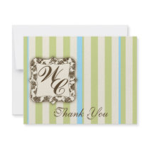 Contemporary Classic Thank You Note: Sage and Blue invitations by NicChic Contemporary Classic Thank You Note: Sage and Blue invitations