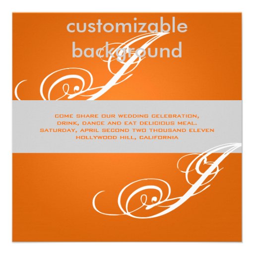 Contemporary + classy/orange + black invitations