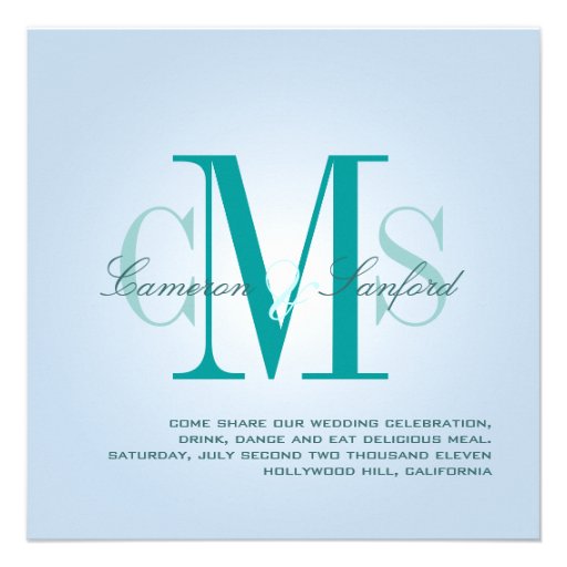 Contemporary + classy/teal blue invites