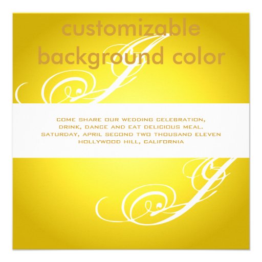 Contemporary + classy/ yellow + white custom invitations
