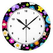 Contemporary Colorful Floral wall clock