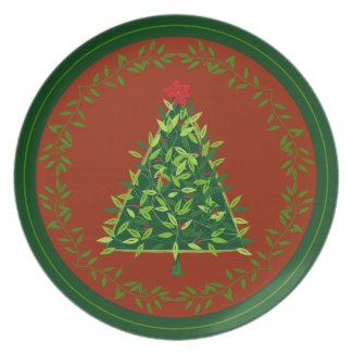 Contemporary Conifer Christmas Plate