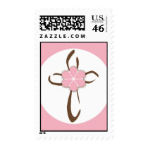 Contemporary Cross Postage in Pink