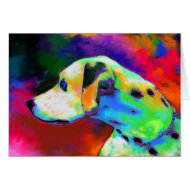 Contemporary Dalmatian Dog portrait card