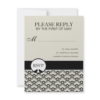 Contemporary Deco RSVP Card invitation