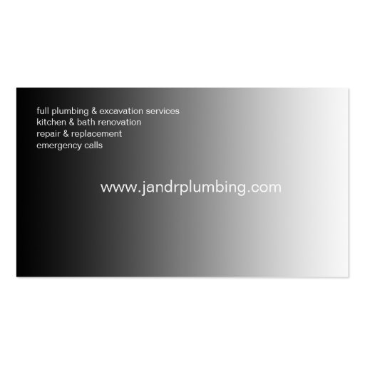 contemporary faucet plumbing business card (back side)