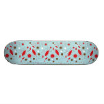 Contemporary Floral Leaf Patterns Skate Board Deck