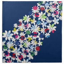 Contemporary Floral Pattern Cloth Napkins