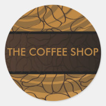 Contemporary, Fun & Colorful Coffee Bean Sticker.