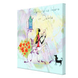 Contemporary Girl BookStore Stretched Canvas Print