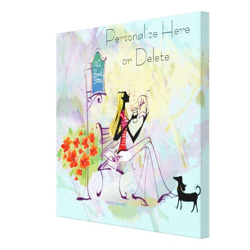 Contemporary Girl BookStore Stretched Canvas Print