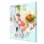 Contemporary Girl Music Stretched Canvas Print