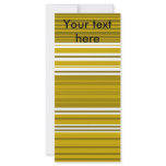 Contemporary gold and white stripes rack card design