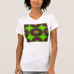 Contemporary green and pink circles tshirt