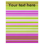Contemporary green white and pink stripes personalized flyer