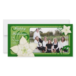 Contemporary Holiday Poinsettia photocard