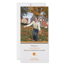 Contemporary leaf Thanksgiving photo greeting photo cards by FidesDesign Contemporary leaf Thanksgiving photo greeting photo cards