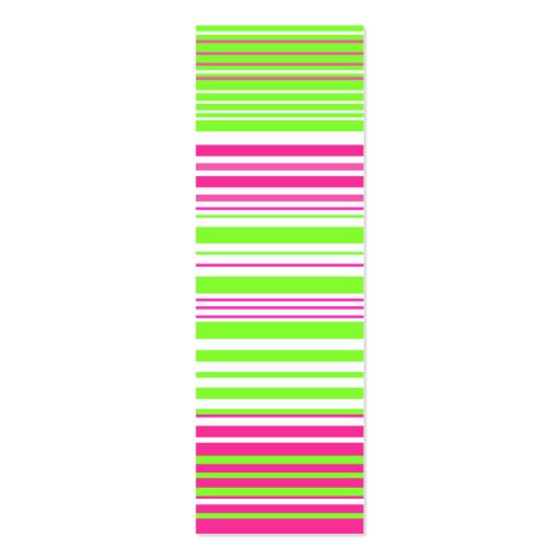 Contemporary light green and pink stripes business cards (back side)