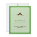 Contemporary love birds green wedding response invitation