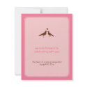 Contemporary love birds pink wedding response invitation