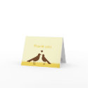 Contemporary love birds yellow brown thank you card