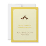 Contemporary love birds yellow wedding response custom invitations